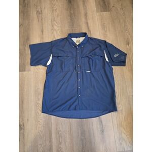 Drake Men's 3XL Navy Blue Vented Wingshooter's Short Sleeve Button Up Shirt